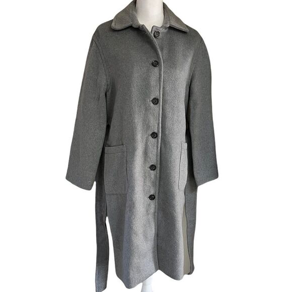 Rails Nadine Heather Grey Belted Wool Blend Trench Coat Size Small - Picture 7 of 14